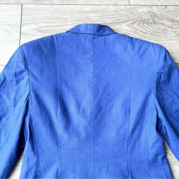Vintage 81st & Park Linen Blend Blazer in Royal Blue - Picture 11 of 12
